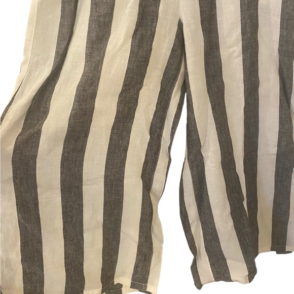 Catherine Malandrino Womens 100% Linen Striped Palazzo Pants - Picture 2 of 6